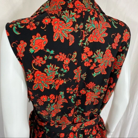 Sag Harbor 90’s Vintage Sleeveless Floral Wrap Front Dress - Picture 2 of 9